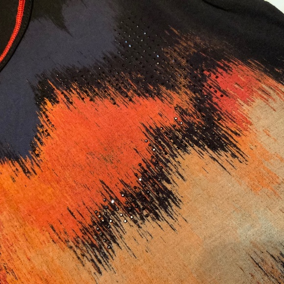 Vanilla Sugar Abstract Beaded Long Stretchy Tank Top (M) - Picture 3 of 7